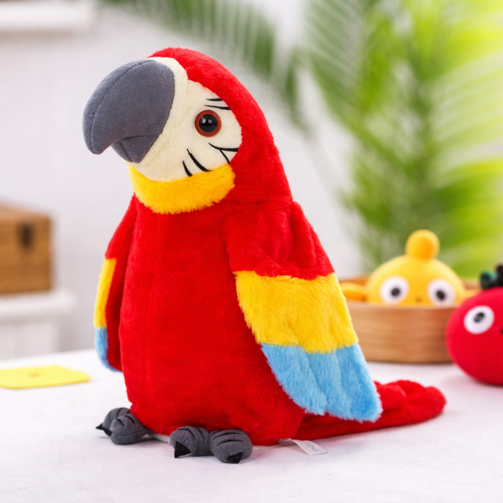 Talking Parrot Plush Toy – Voice Repeat & Interactive Kids Learning