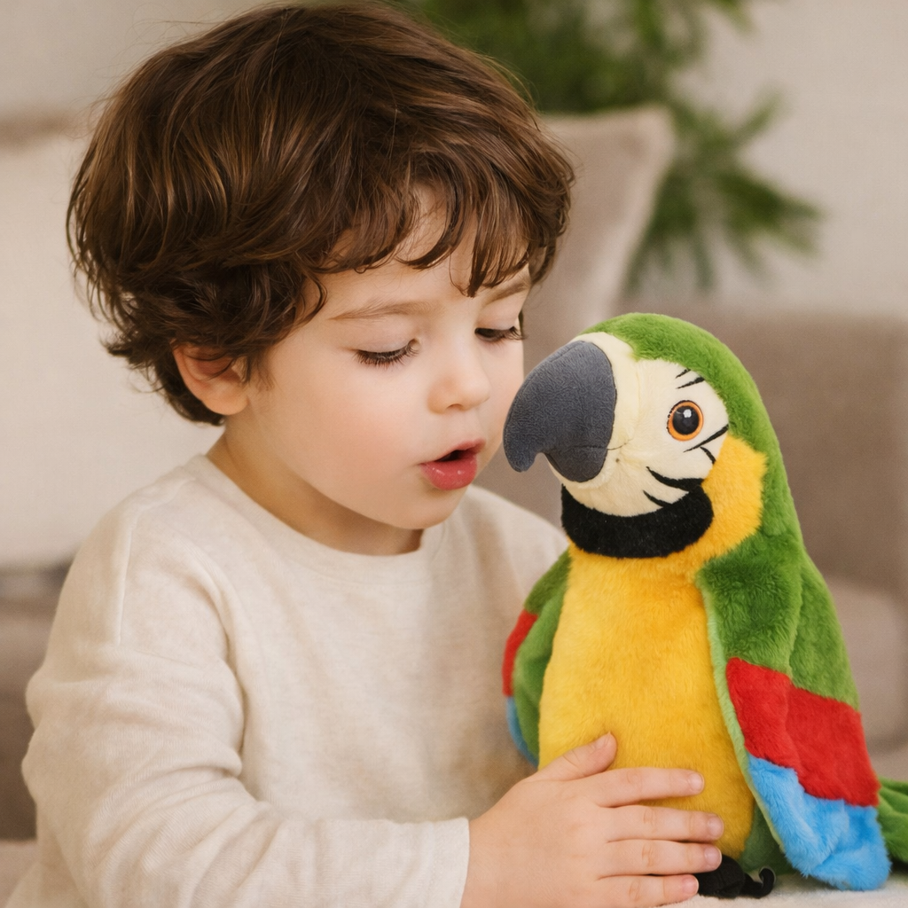 Talking Parrot Plush Toy – Voice Repeat & Interactive Kids Learning