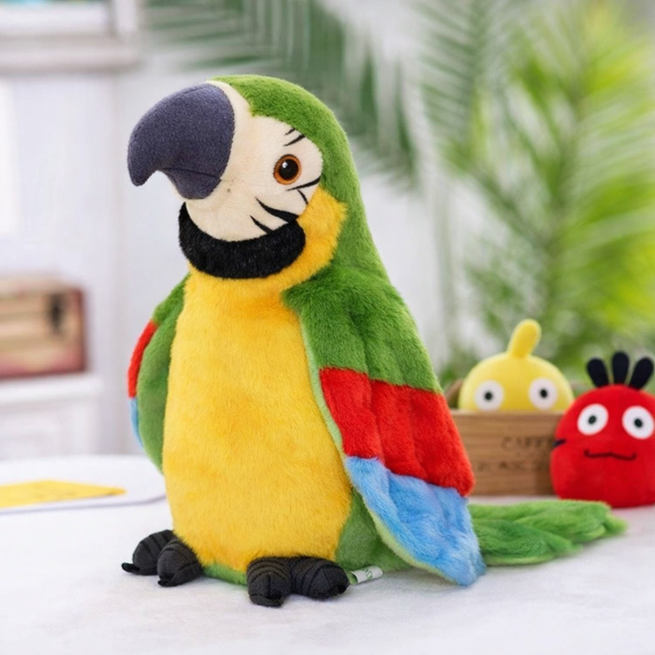 Talking Parrot Plush Toy – Voice Repeat & Interactive Kids Learning