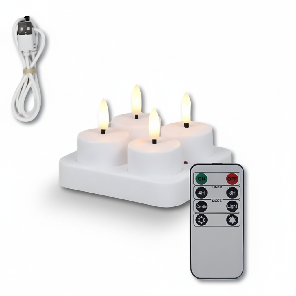 Flameless LED Candles – USB Rechargeable Set with Remote & Timer