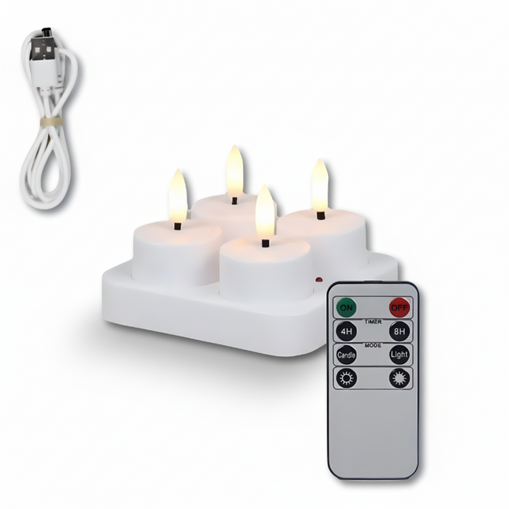 Flameless LED Candles – USB Rechargeable Set with Remote & Timer