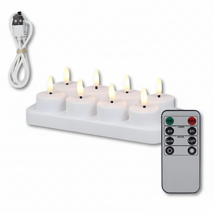 Flameless LED Candles – USB Rechargeable Set with Remote & Timer