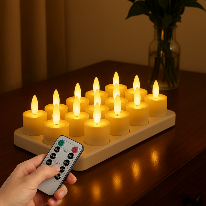 Flameless LED Candles – USB Rechargeable Set with Remote & Timer