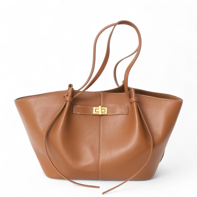 Large Capacity Tote Bag - Synthetic Leather