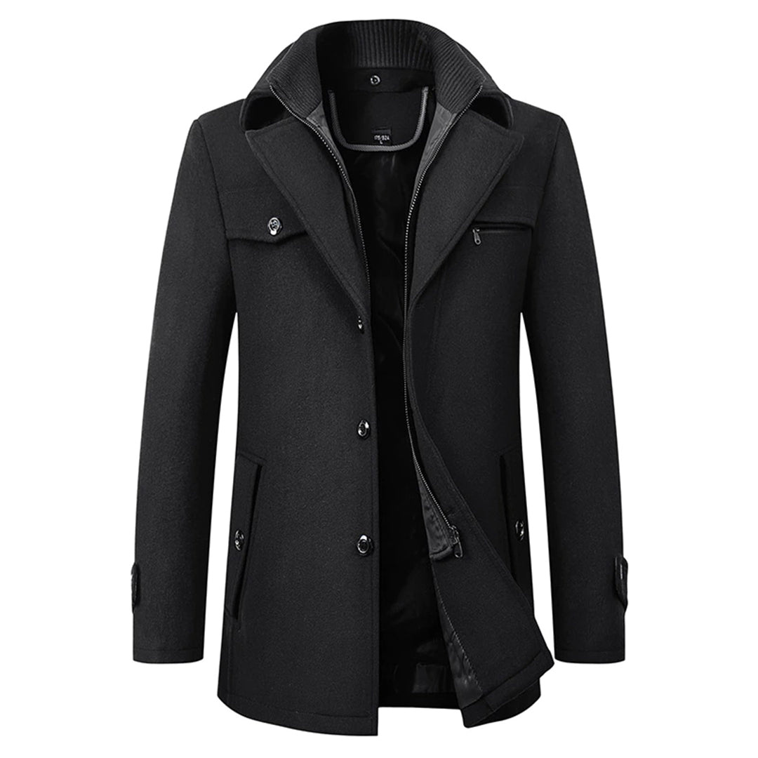 Men’s Wool Blend Overcoat Double Collar