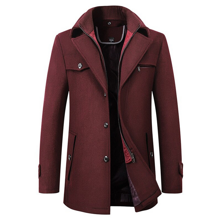 Men’s Wool Blend Overcoat Double Collar