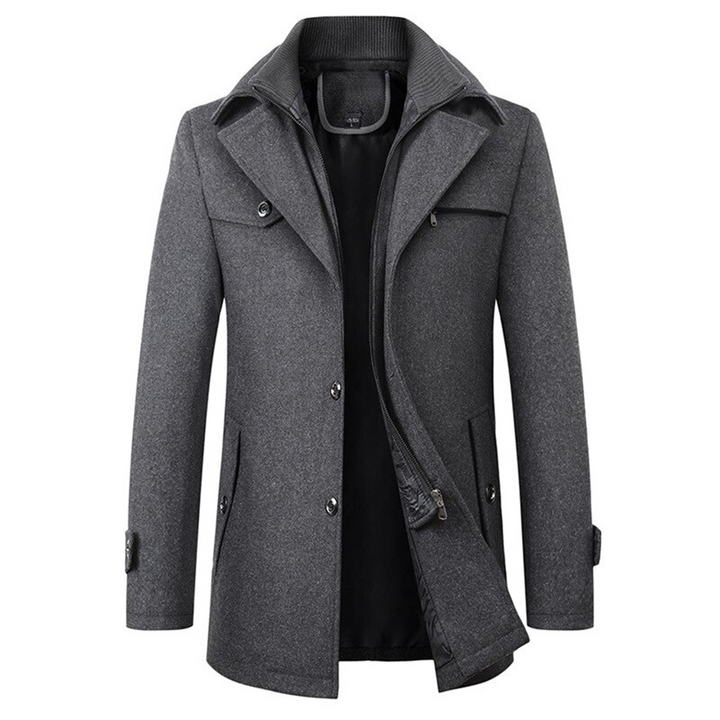 Men’s Wool Blend Overcoat Double Collar