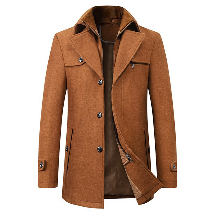 Men’s Wool Blend Overcoat Double Collar
