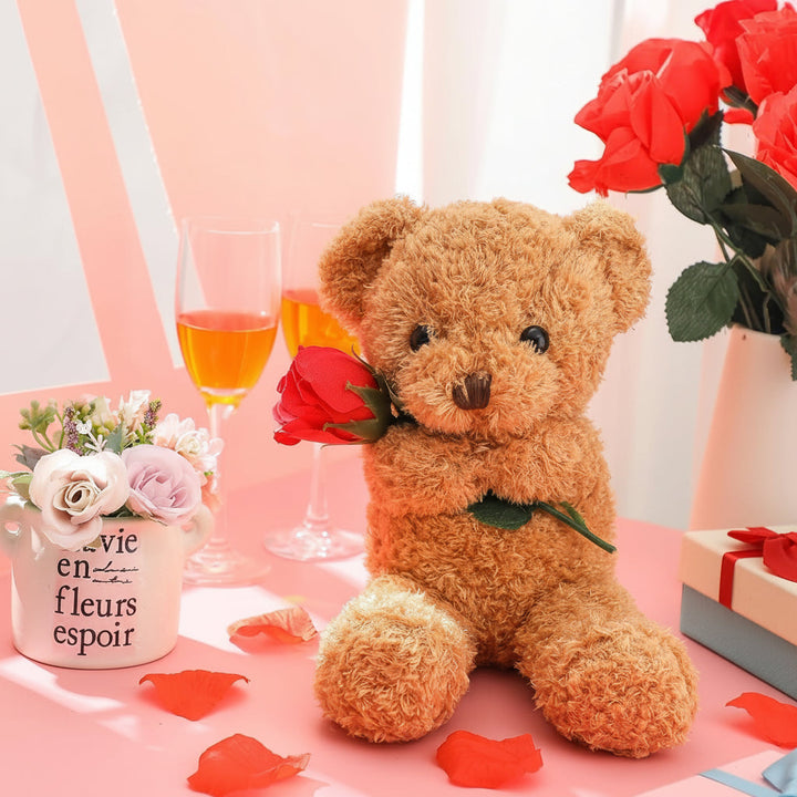 Plush Rose Teddy Bear – Romantic Valentine's Gift
