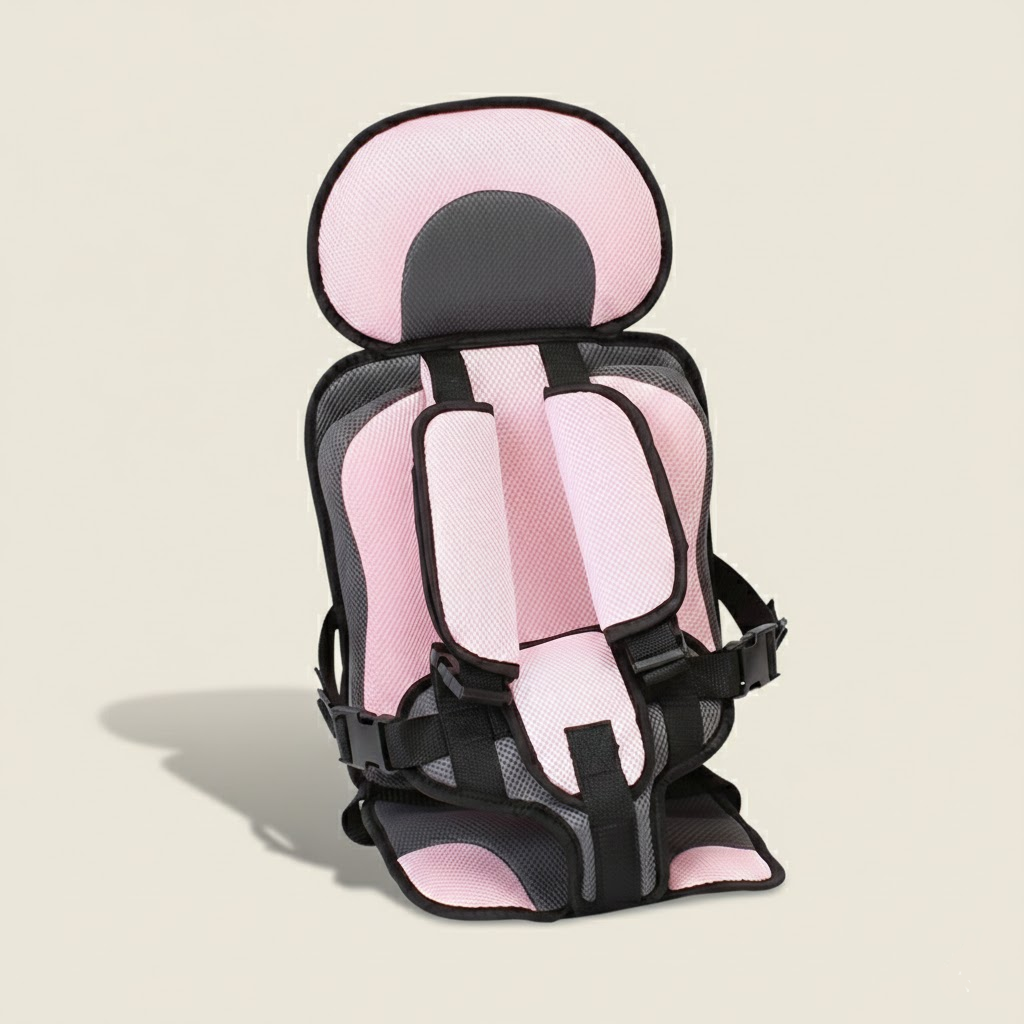 Kids Car Seat Booster – Portable Travel Cushion with Harness