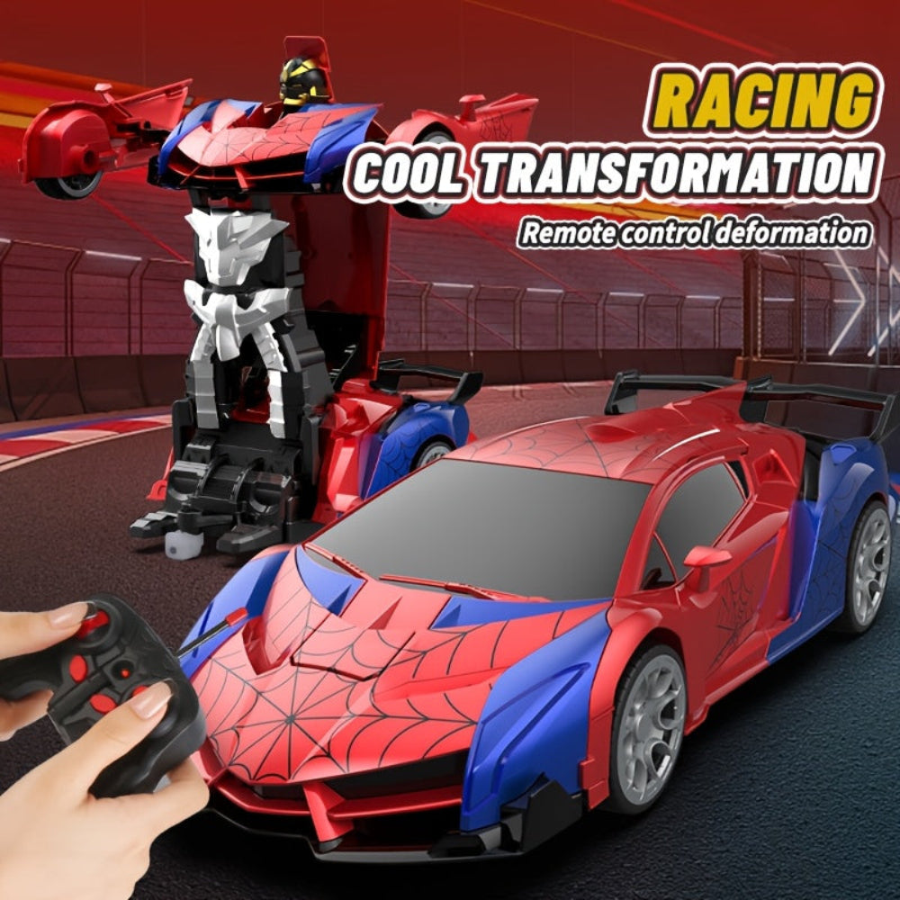 RC Car Transforming Robot Toy – LED Lights 2-in-1 Rechargeable