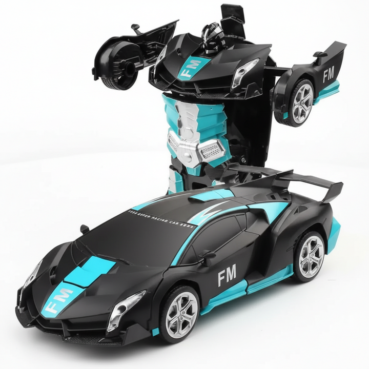 RC Car Transforming Robot Toy – LED Lights 2-in-1 Rechargeable