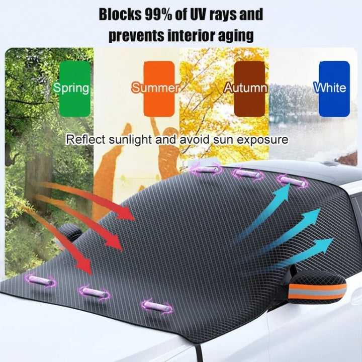 Car Windshield Snow Cover – Magnetic Oxford Fabric & All-Season Use