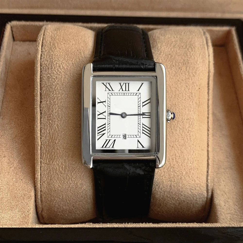 Men's Classic Dress Watch Square Analog Retro Style