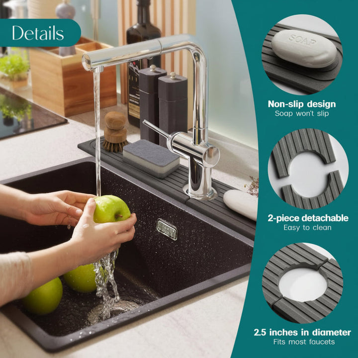 Diatomite Stone Sink Mat – Fast-Drying Faucet Splash Tray