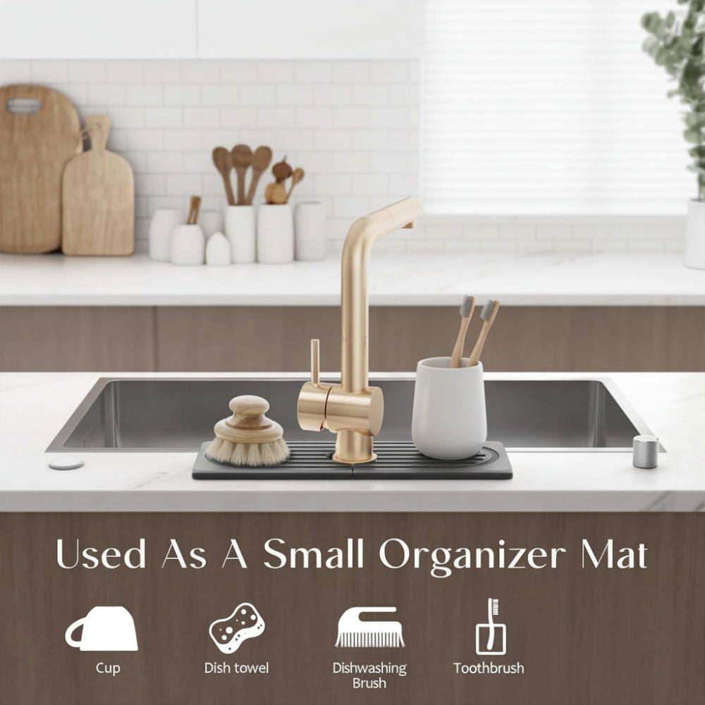 Diatomite Stone Sink Mat – Fast-Drying Faucet Splash Tray