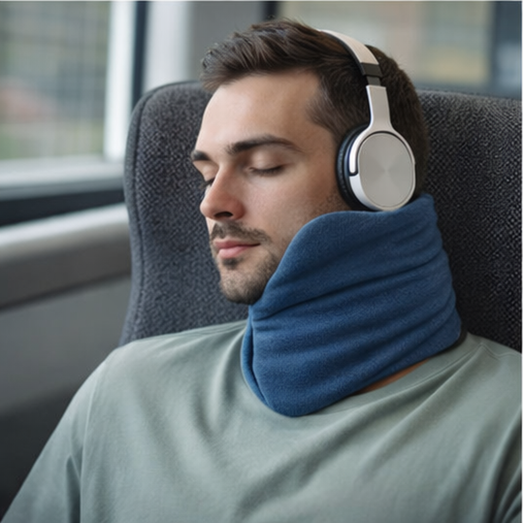 Wrap-Style Travel Neck Pillow – Compact Upright Support