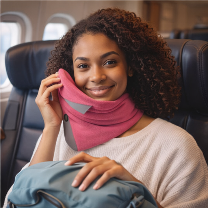 Wrap-Style Travel Neck Pillow – Compact Upright Support