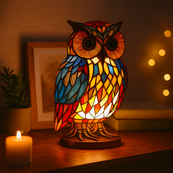 Stained Glass Animal Table Lamp – Decorative Accent Light
