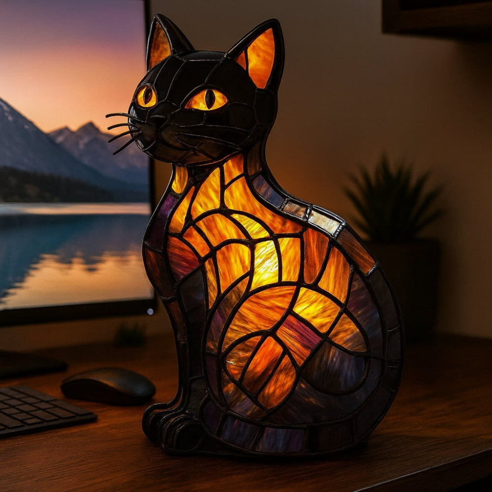 Cat Night Light Table Lamp – Soft Ambient Bedside Light