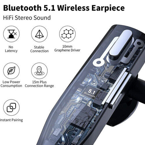 Trucker Dual Mic Wireless Bluetooth 5.1 Noise Cancelling Headset/Earbuds