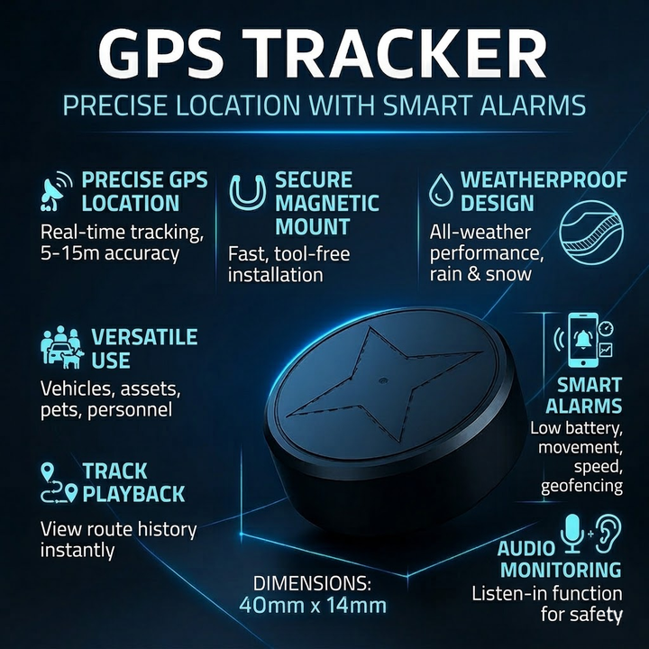 Mini Magnetic GPS Tracker – Waterproof Real-Time Vehicle Tracker