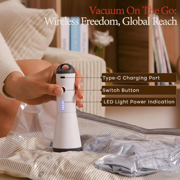 Vacuum Storage Bags Cordless Pump Travel Packing Set