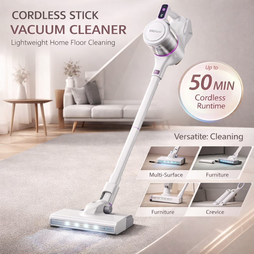 Cordless Stick Vacuum – 15,000Pa Wet & Dry Floor Cleaner