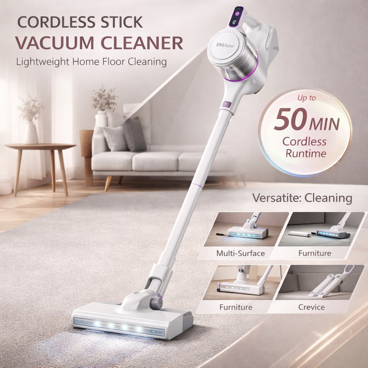 Cordless Stick Vacuum – 15,000Pa Wet & Dry Floor Cleaner