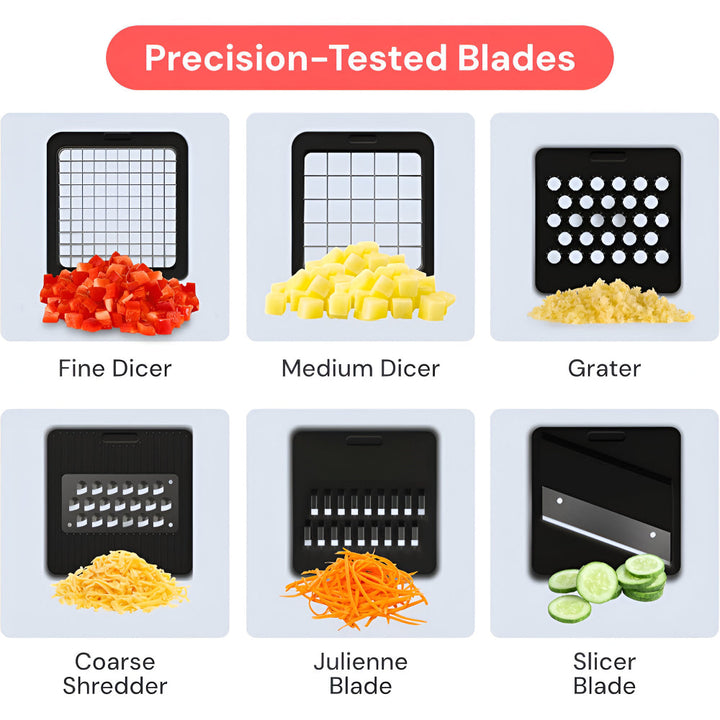 7-in-1 Vegetable Chopper – Manual Slicer & Dicer Set