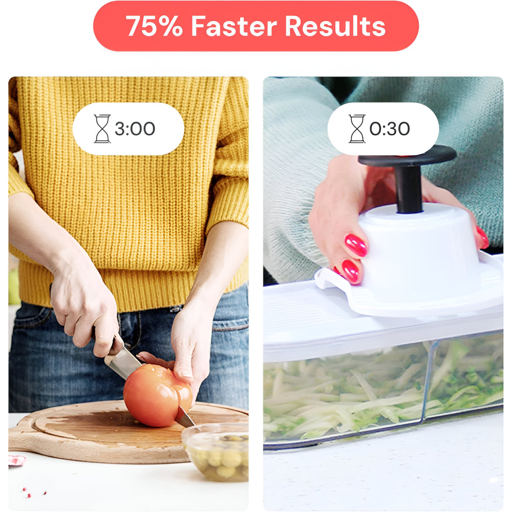 7-in-1 Vegetable Chopper – Manual Slicer & Dicer Set