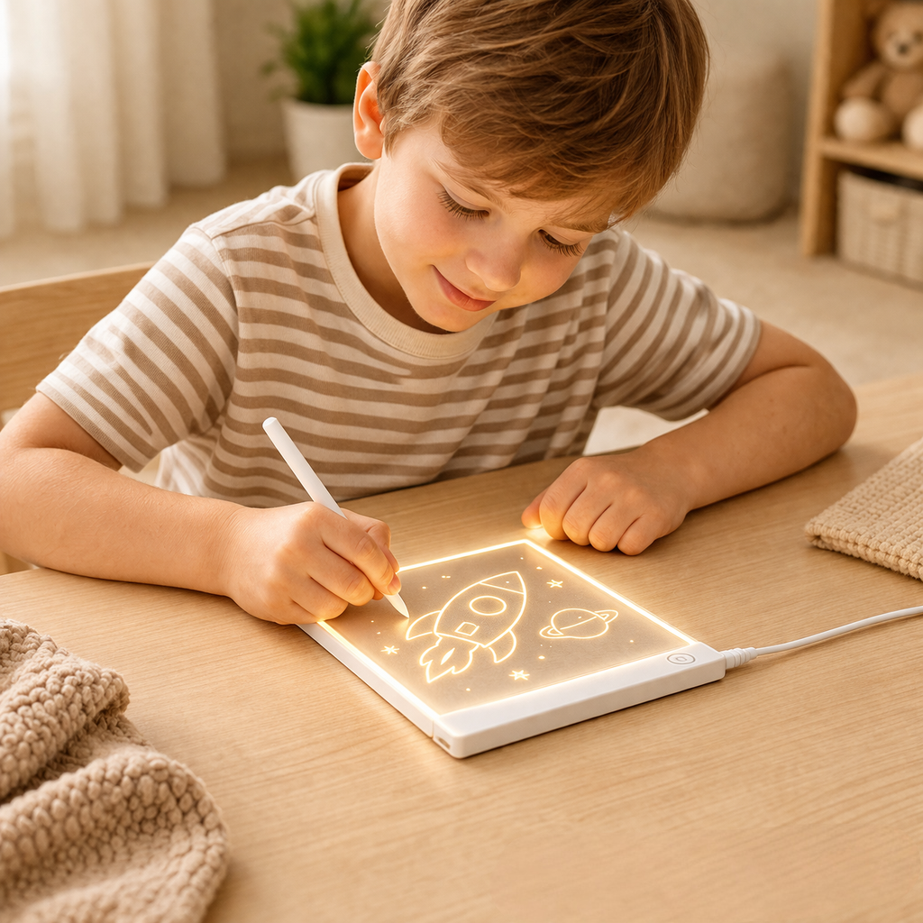 LED Drawing Board for Kids – Reusable Light-Up Writing Tablet