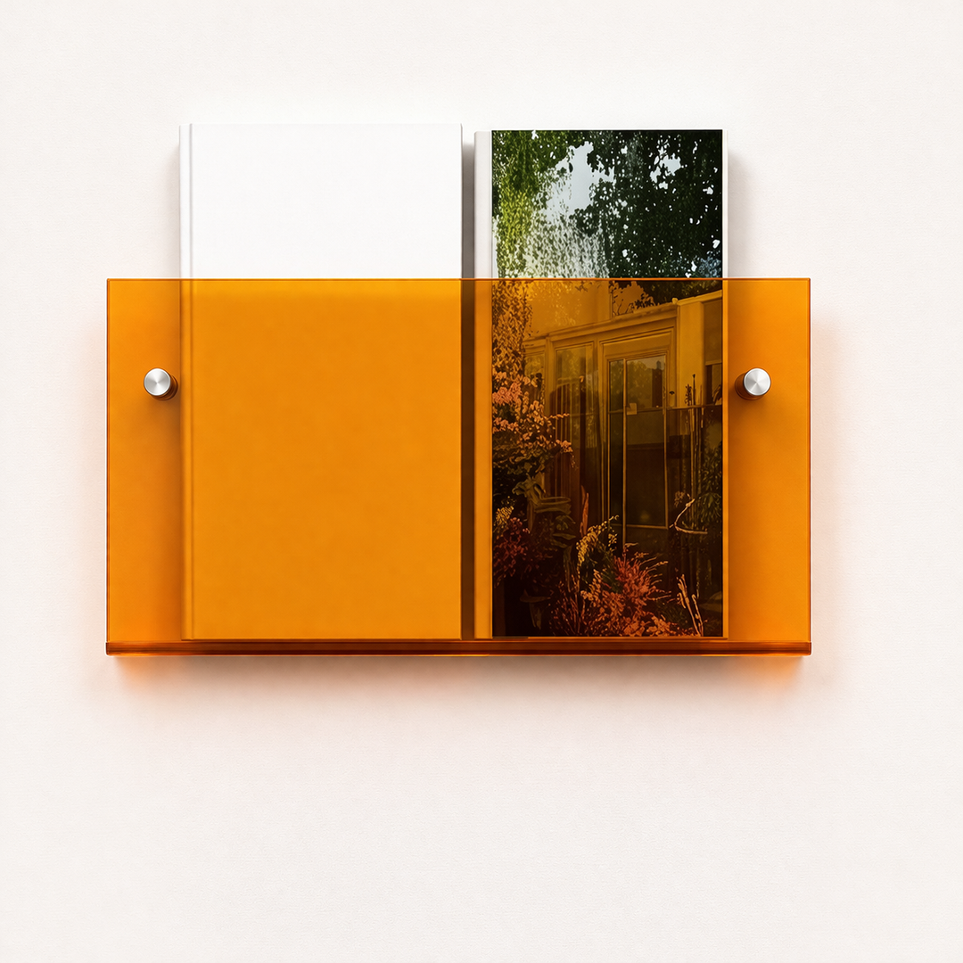 Acrylic Floating Wall Shelf – Magazine & Storage Organizer