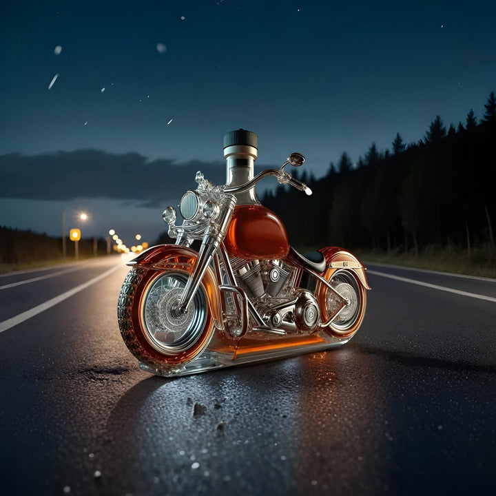 Motorcycle Whiskey Decanter – 750ml Glass Bottle & Bar Gift