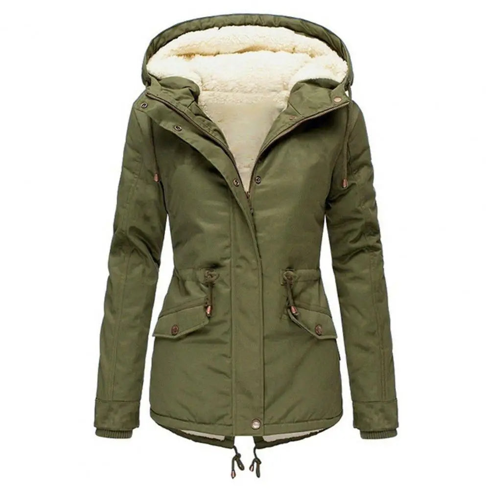 Women's Fleece Lined Hooded Parka Jacket