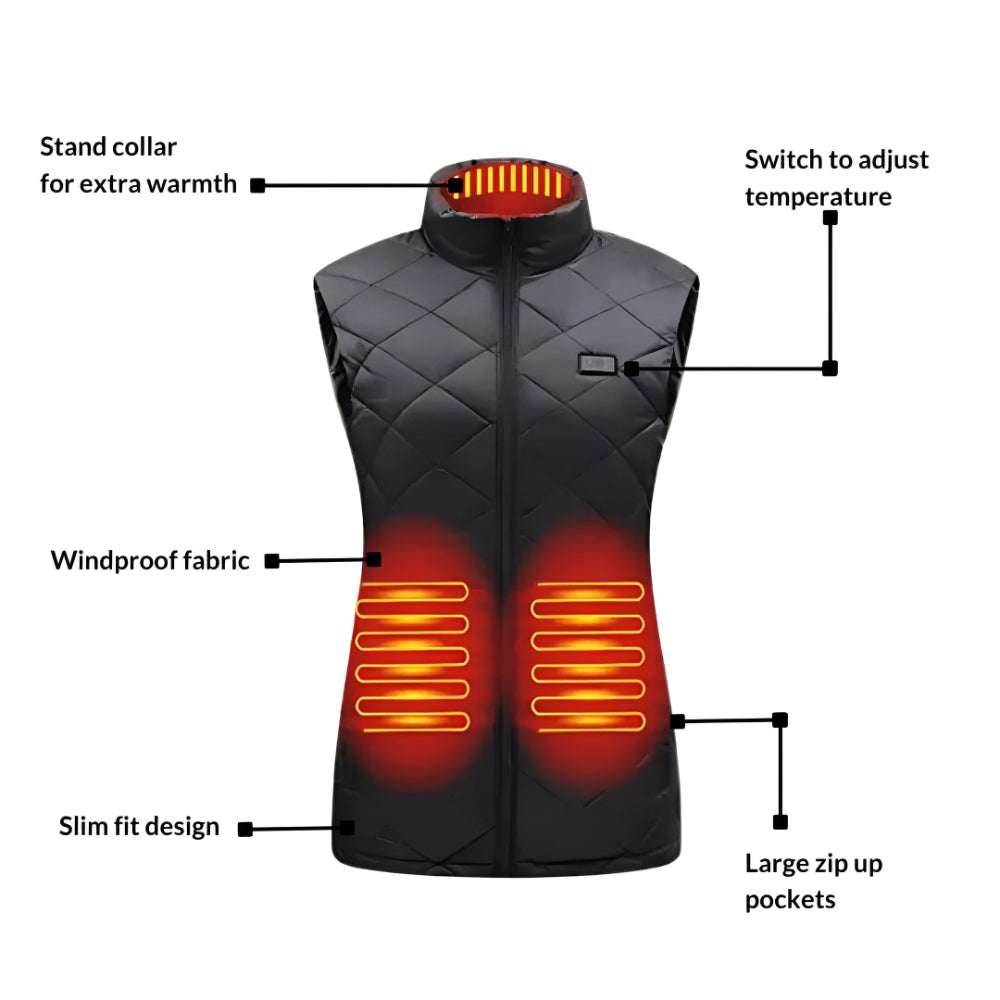 Women's Heated Vest – Electric Slim-Fit Warming Gilet