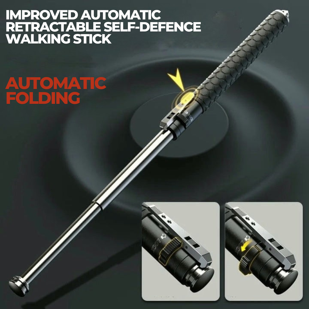 Self-Defense Walking Stick – One-Click Deploy Anti-Slip Grip