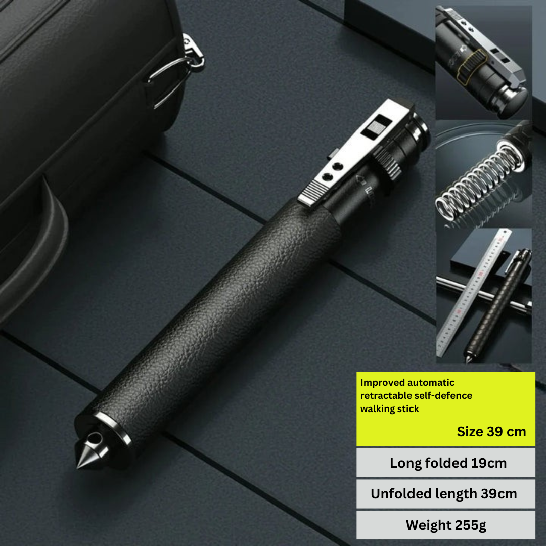 Self-Defense Walking Stick – One-Click Deploy Anti-Slip Grip