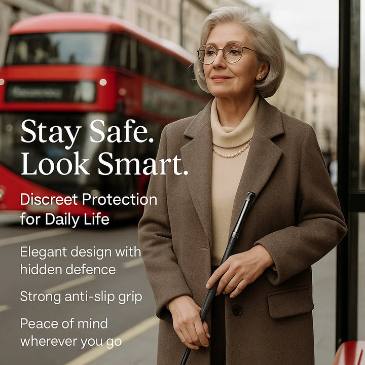 Self-Defense Walking Stick – One-Click Deploy Anti-Slip Grip