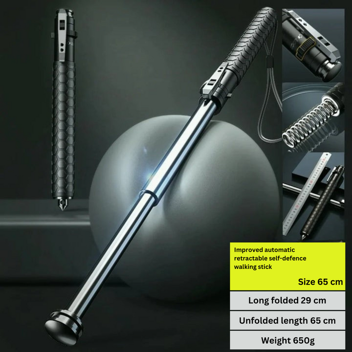 Self-Defense Walking Stick – One-Click Deploy Anti-Slip Grip