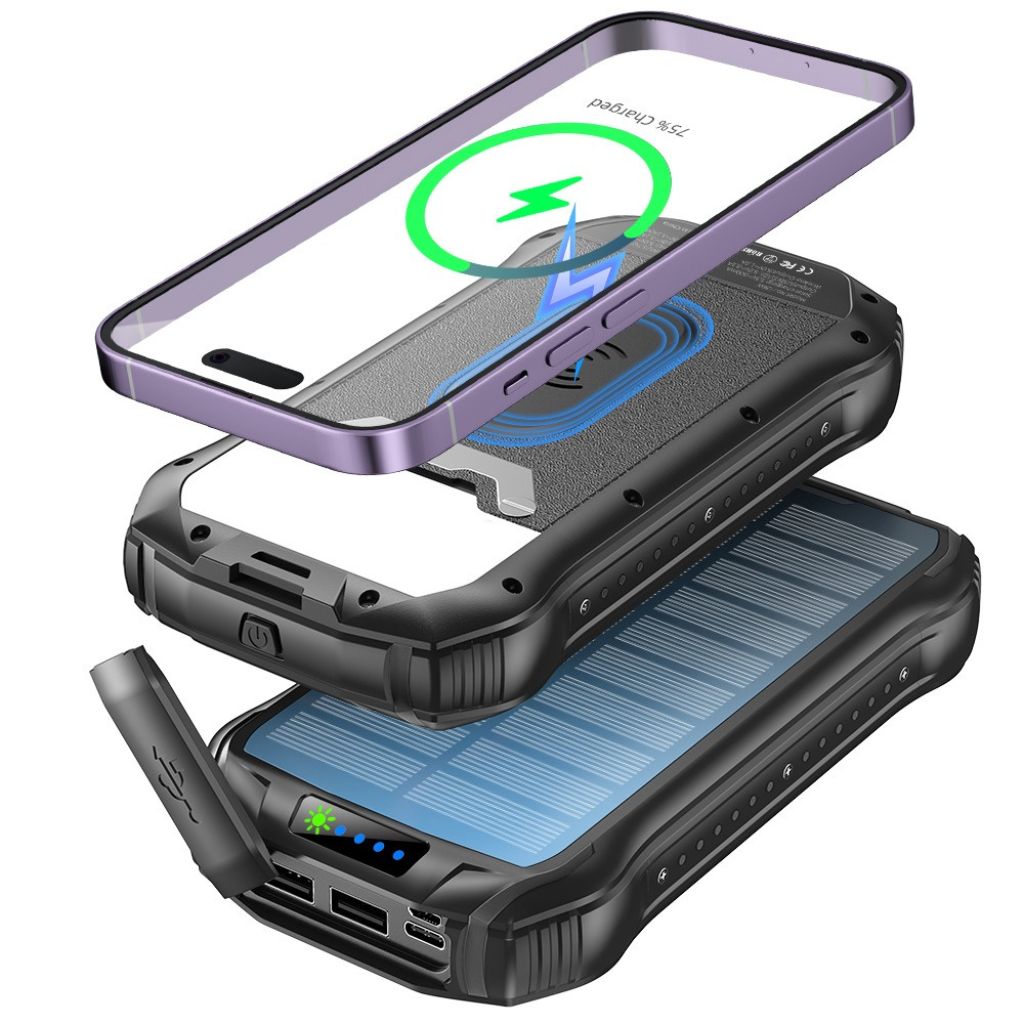 Portable Solar Power Bank – High Capacity Outdoors Emergency & USB Charging
