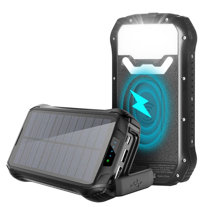 Portable Solar Power Bank – High Capacity Outdoors Emergency & USB Charging