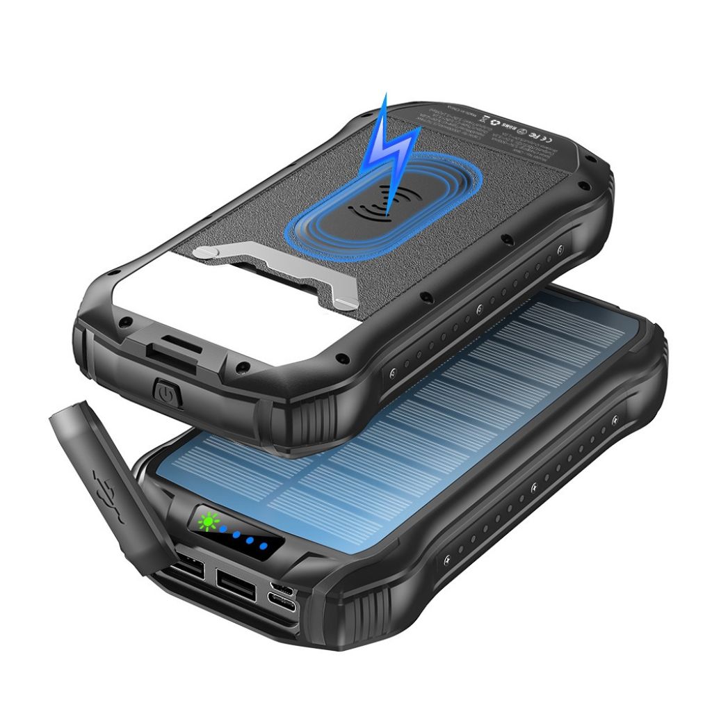 Portable Solar Power Bank – High Capacity Outdoors Emergency & USB Charging