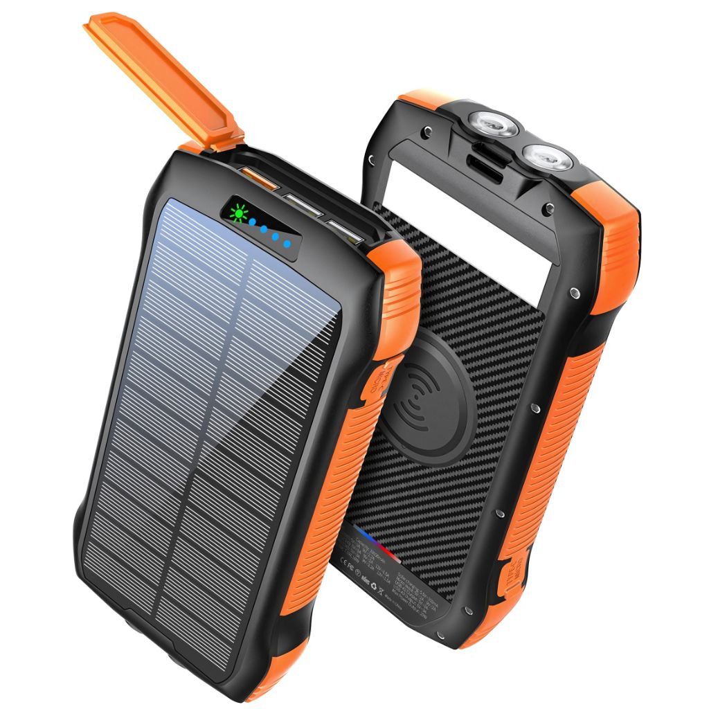 Portable Solar Power Bank – High Capacity Outdoors Emergency & USB Charging