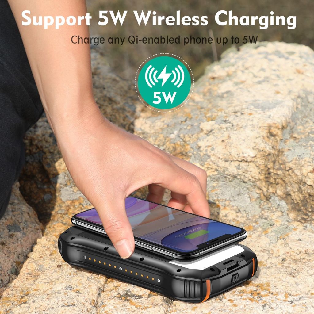 Portable Solar Power Bank – High Capacity Outdoors Emergency & USB Charging