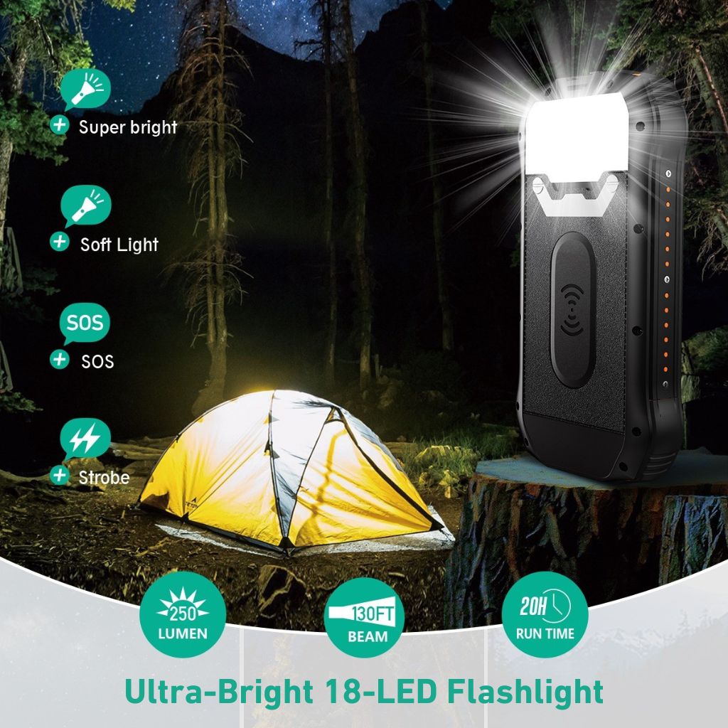 Portable Solar Power Bank – High Capacity Outdoors Emergency & USB Charging