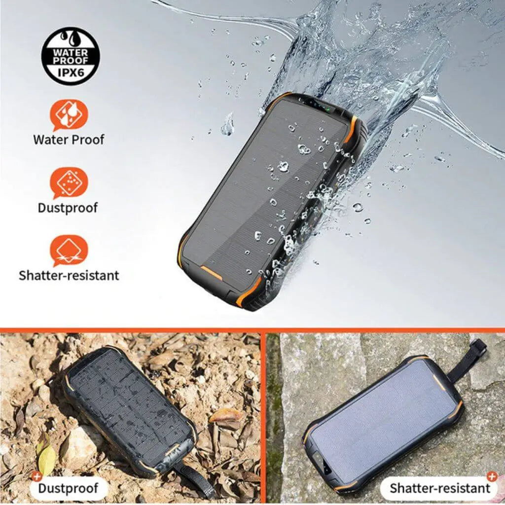 Portable Solar Power Bank – High Capacity Outdoors Emergency & USB Charging