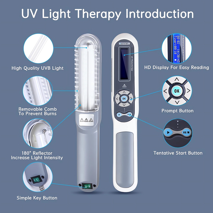 Handheld UVB Light Therapy Device – Psoriasis Vitiligo Eczema & Skin Conditions