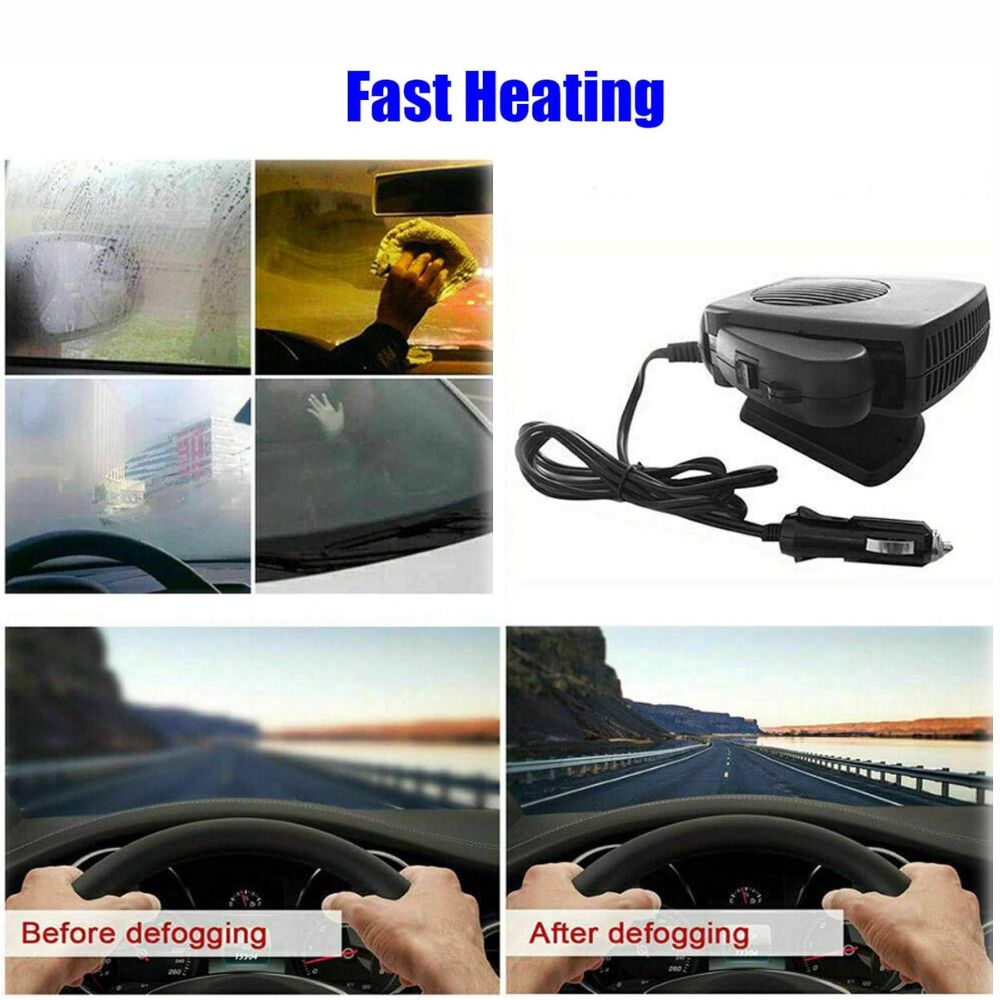 12V Car Heater – 150W/300W Ceramic Fan & Dehumidifier