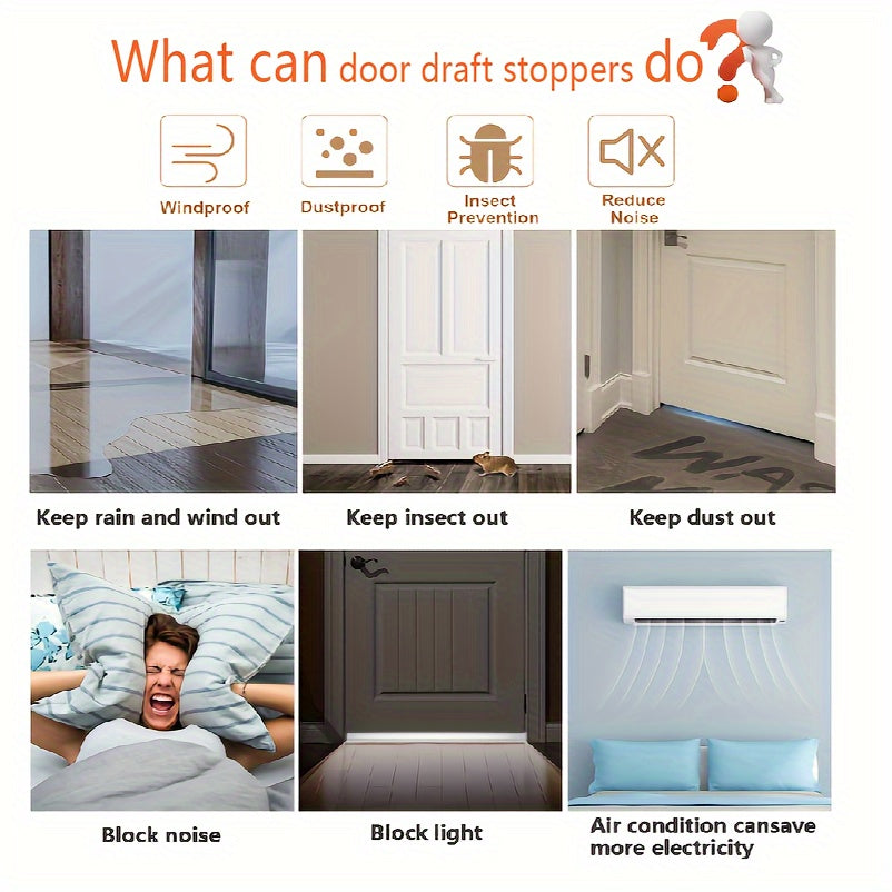 Door Draft Stopper – Silicone 99cm & 3M Adhesive Sound Seal